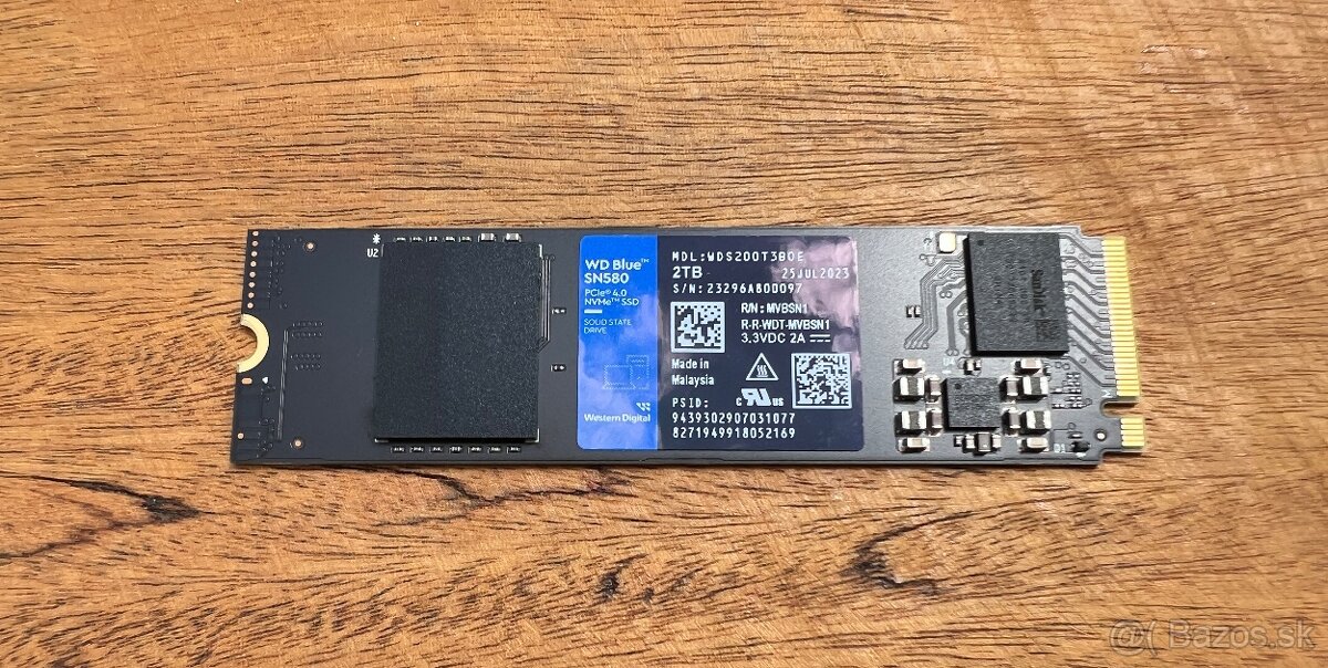 2TB M.2 NVMe SSD WD Blue SN580 PCIe 4.0 - 2