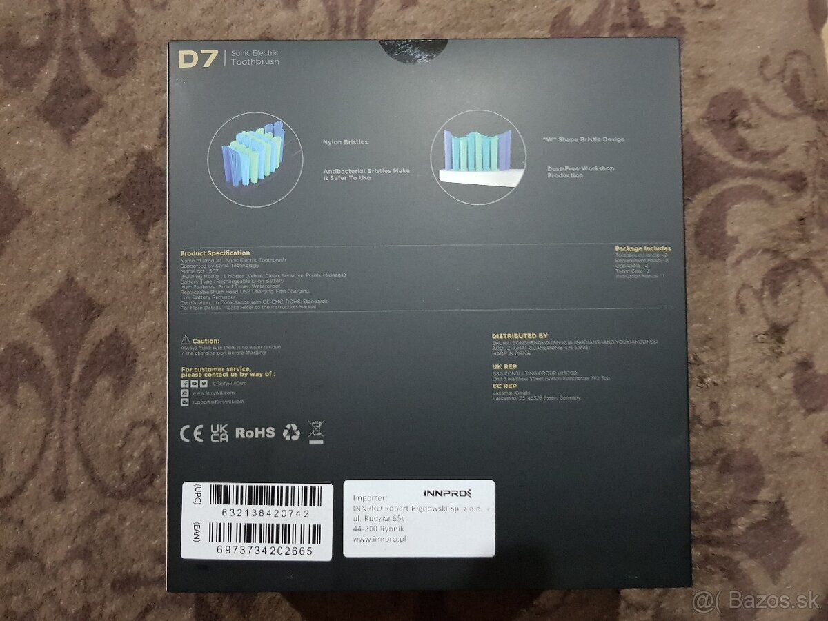 Sonické zubné kefky so sadou hlavíc a puzdrom FairyWill - 2