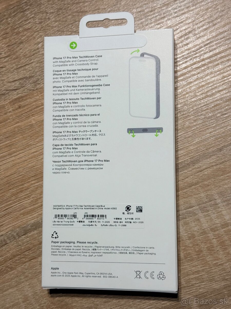 Apple Kryt TechWoven na iPhone 17 Pro Max modrý - 2