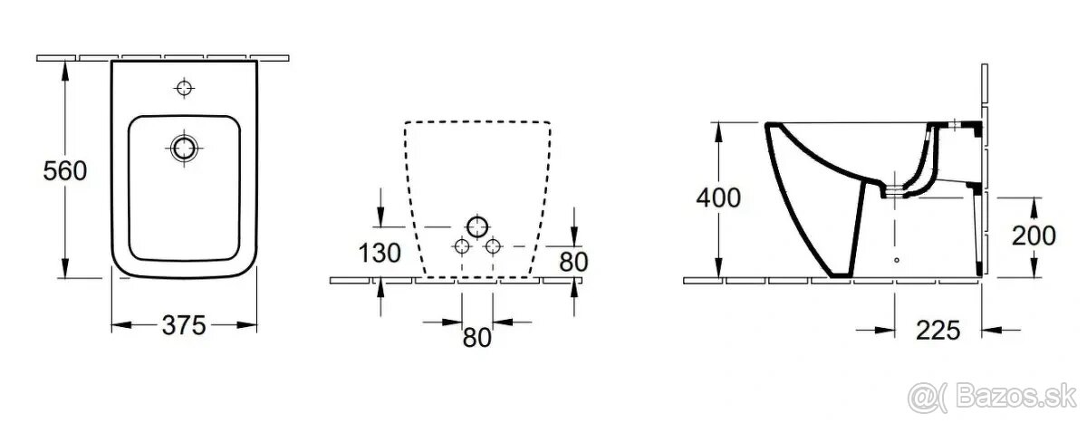 Predám bidet Villeroy & Boch Venticello stojaci 2ks - 2