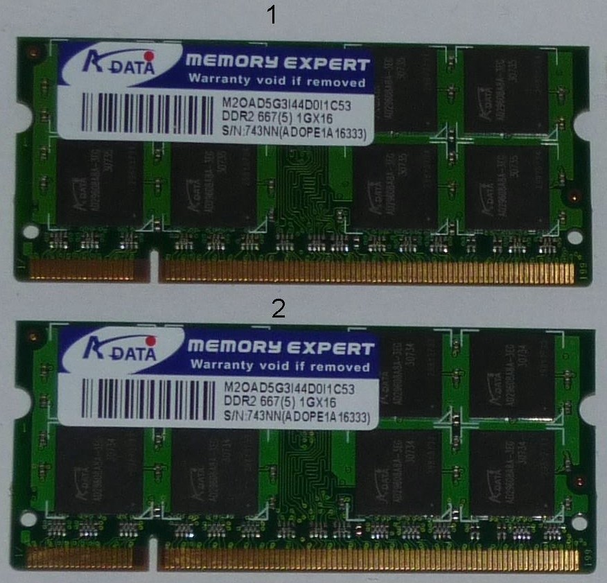 Predám pamäte DDR2 - 1 GB a 2 GB do notebookov - 2