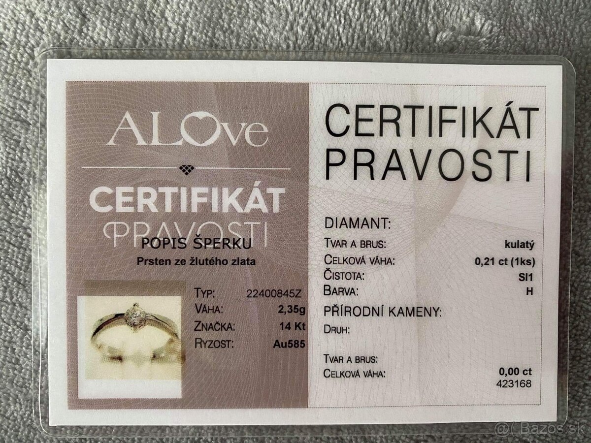 Zlatý prsteň s diamantom - 2