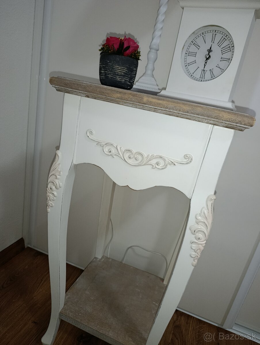 Vintage stôl + lampa + hodiny - 2