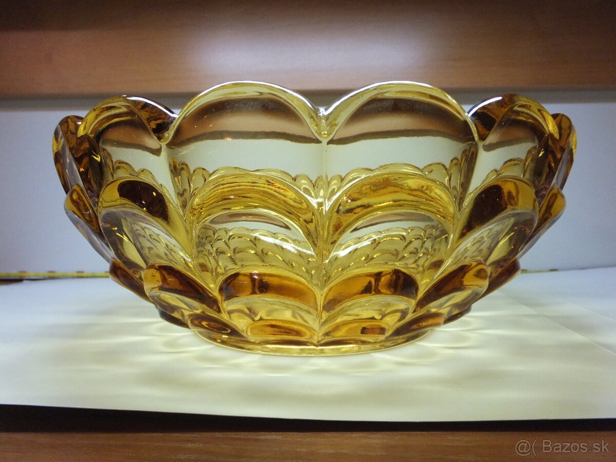 Art Deco úžasná ambrová těžká mísa, váha 1377 g. - 2