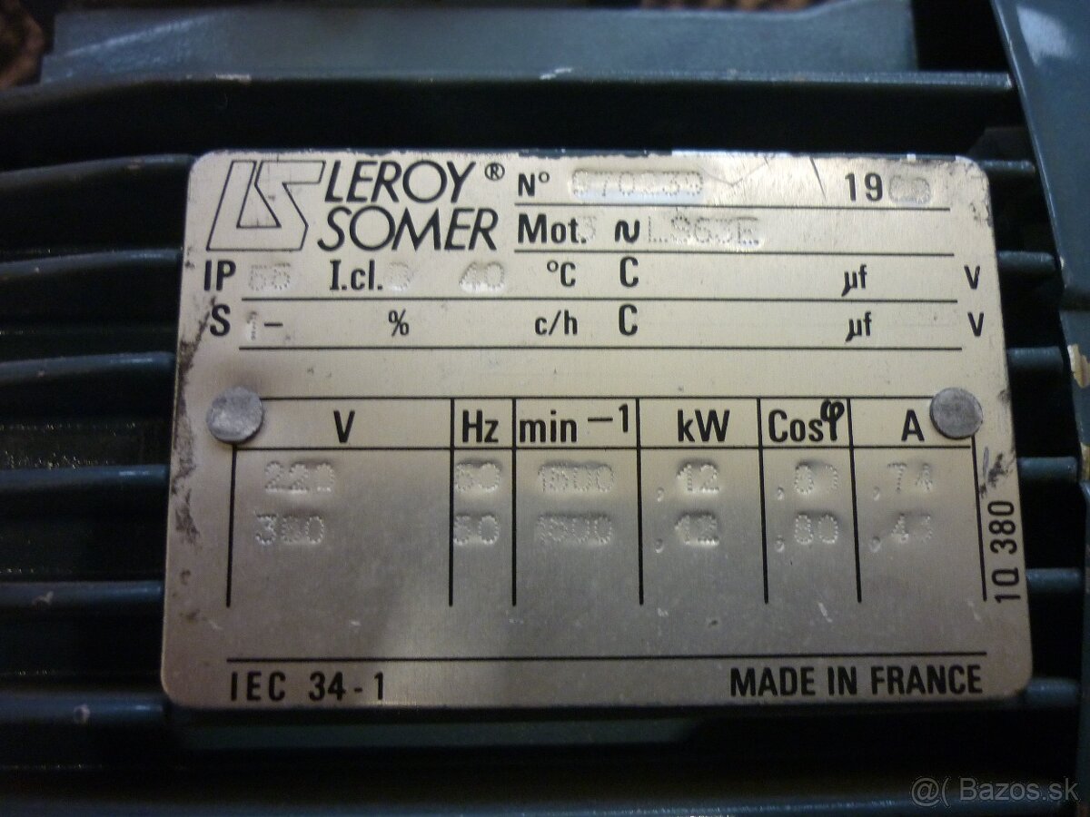 Elektromotor s prevodovkou 0,12kw - 2