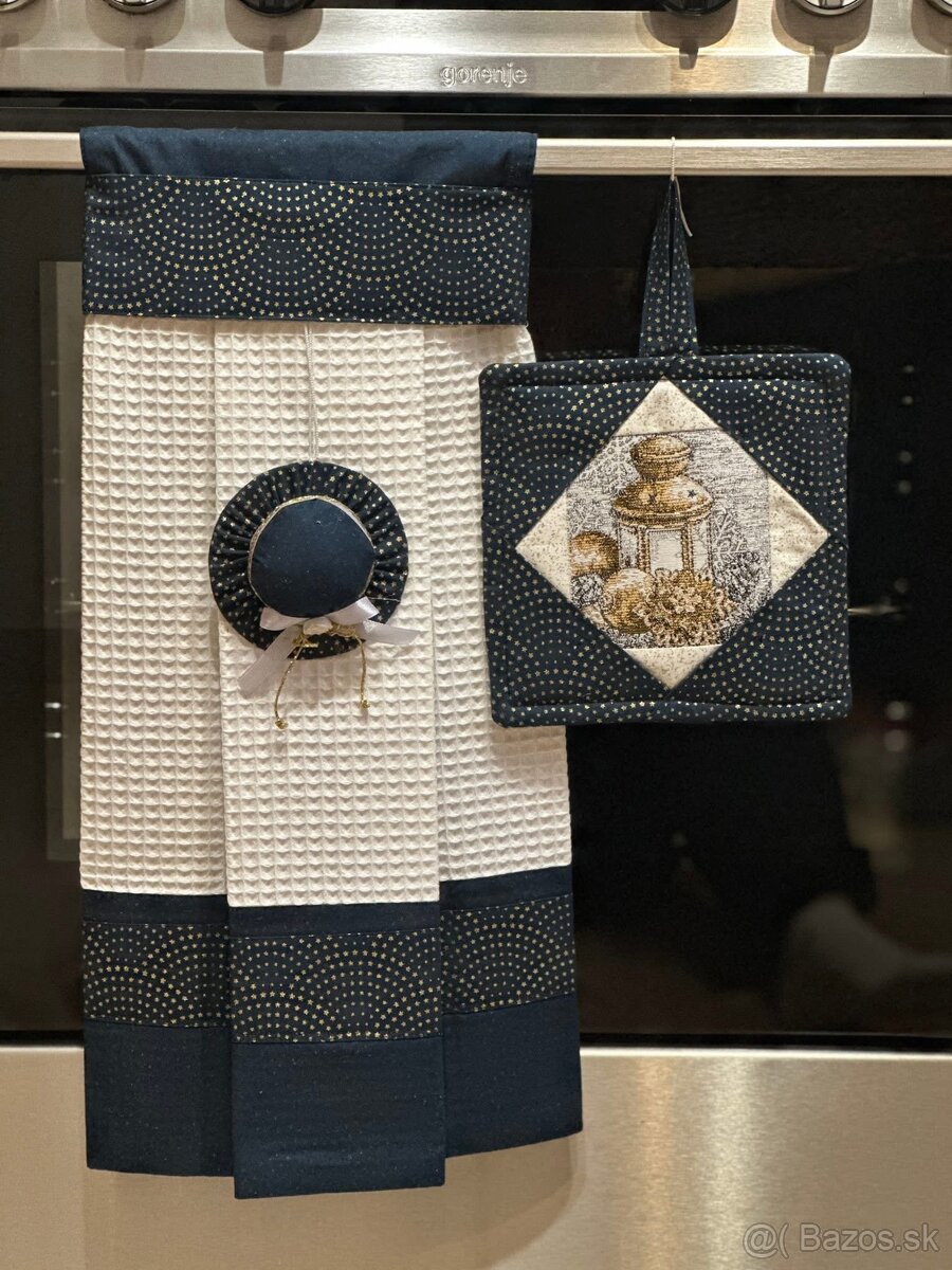 Homemade set dekoračnej utierky, chňapky a ihelníčka - 2