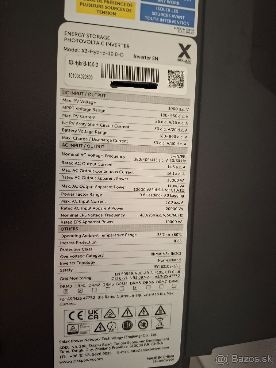 Predám Hybridný SOLAX X3 HYBRID 10.0 D G4 - 2