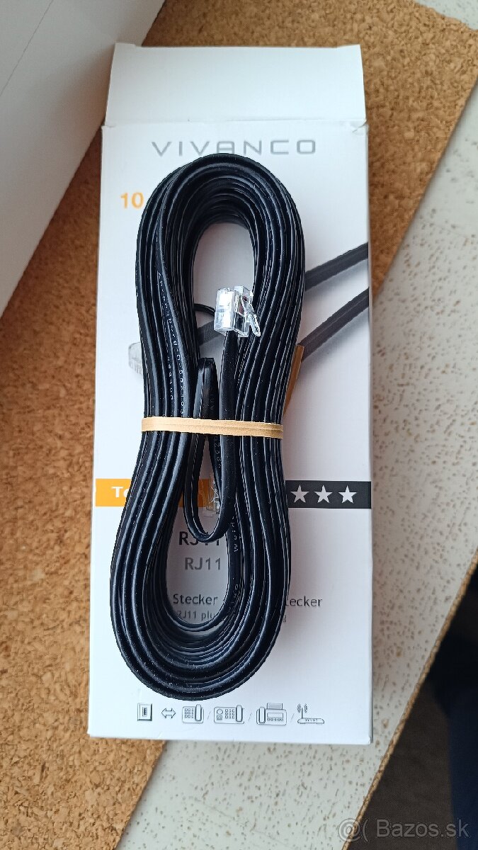 Vivanco kábel RJ11. Dĺžka 10 metrov. Nový a nepoužitý. - 2