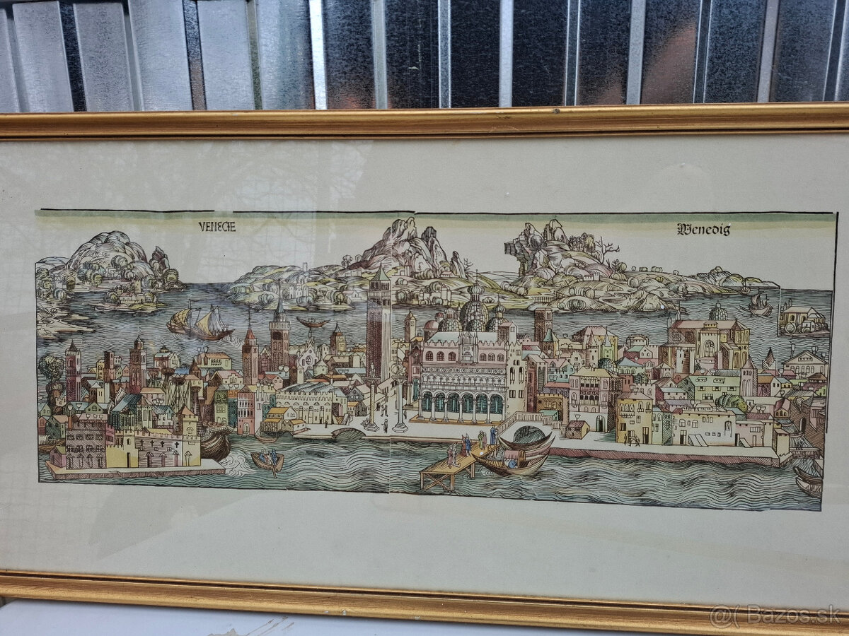 Predám starý obráz Venecie-Benedig - 2