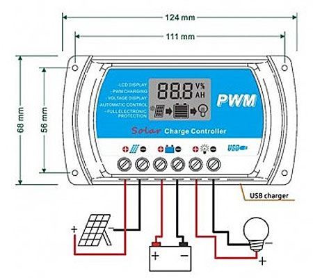 Solárny regulátor PWM RTD1220 12-24V/20A - 2
