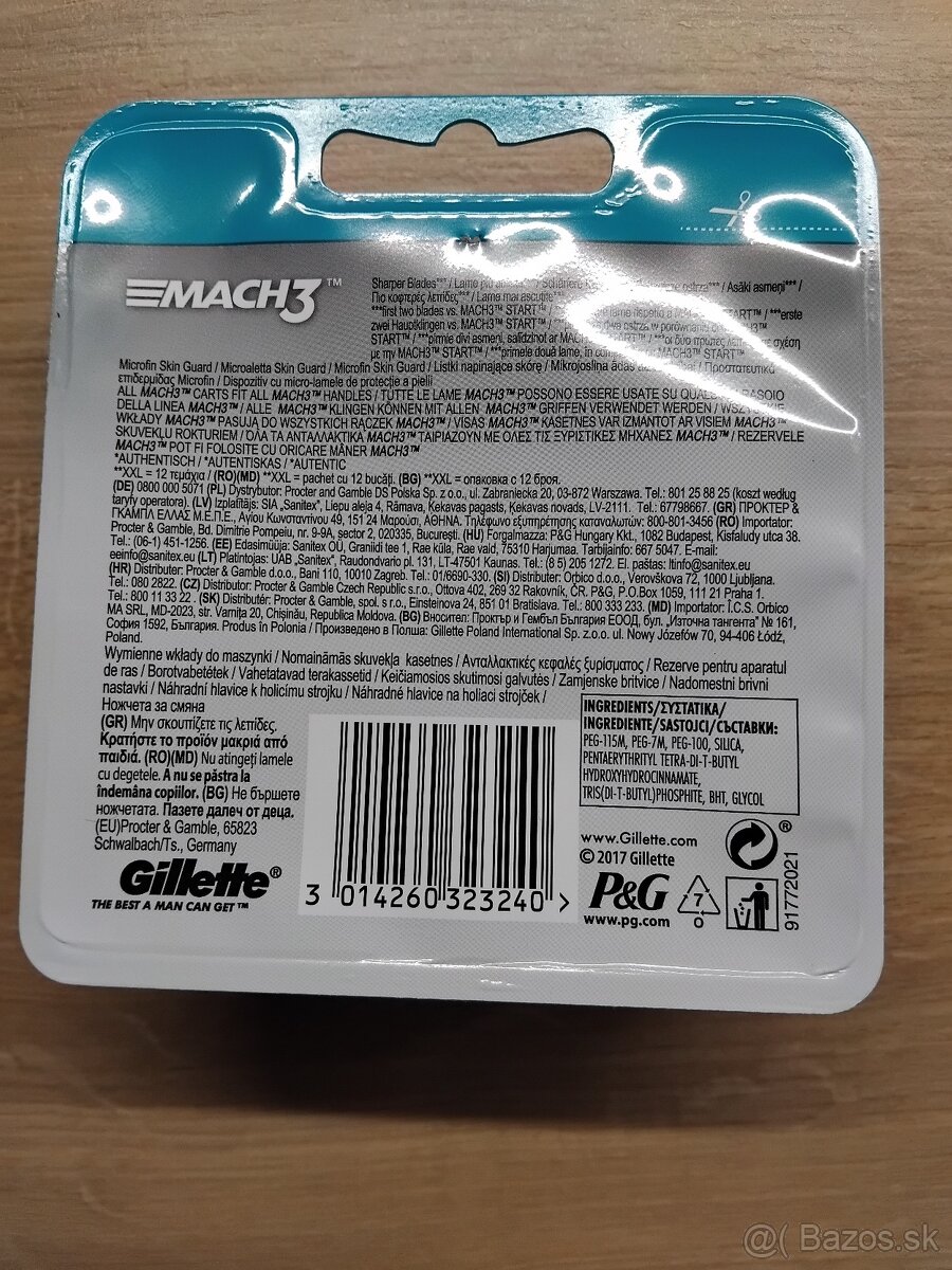 Predám Gillette Mach3 12ks balenie originál - 2