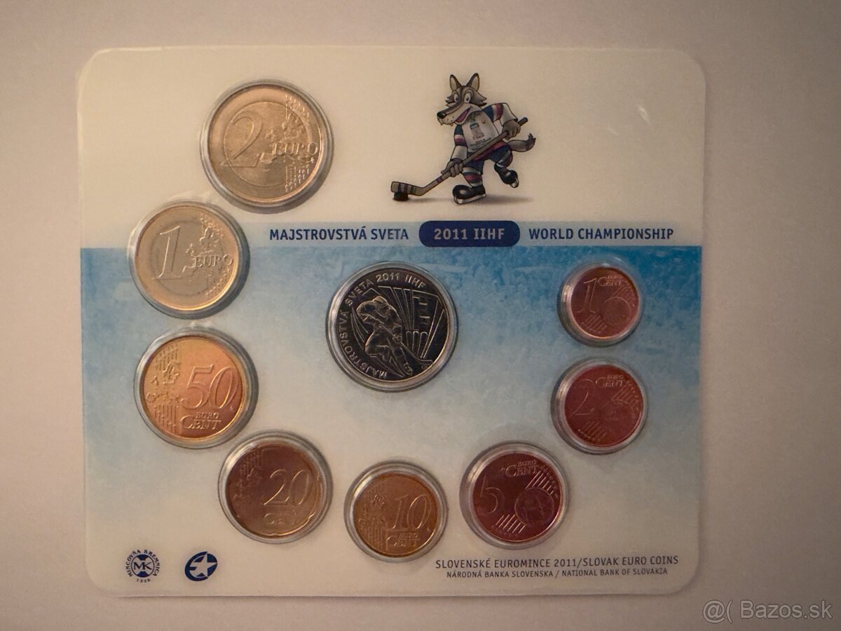Sada slovenských euromincí 2011 - MS v hokeji (2011 IIHF) - 2