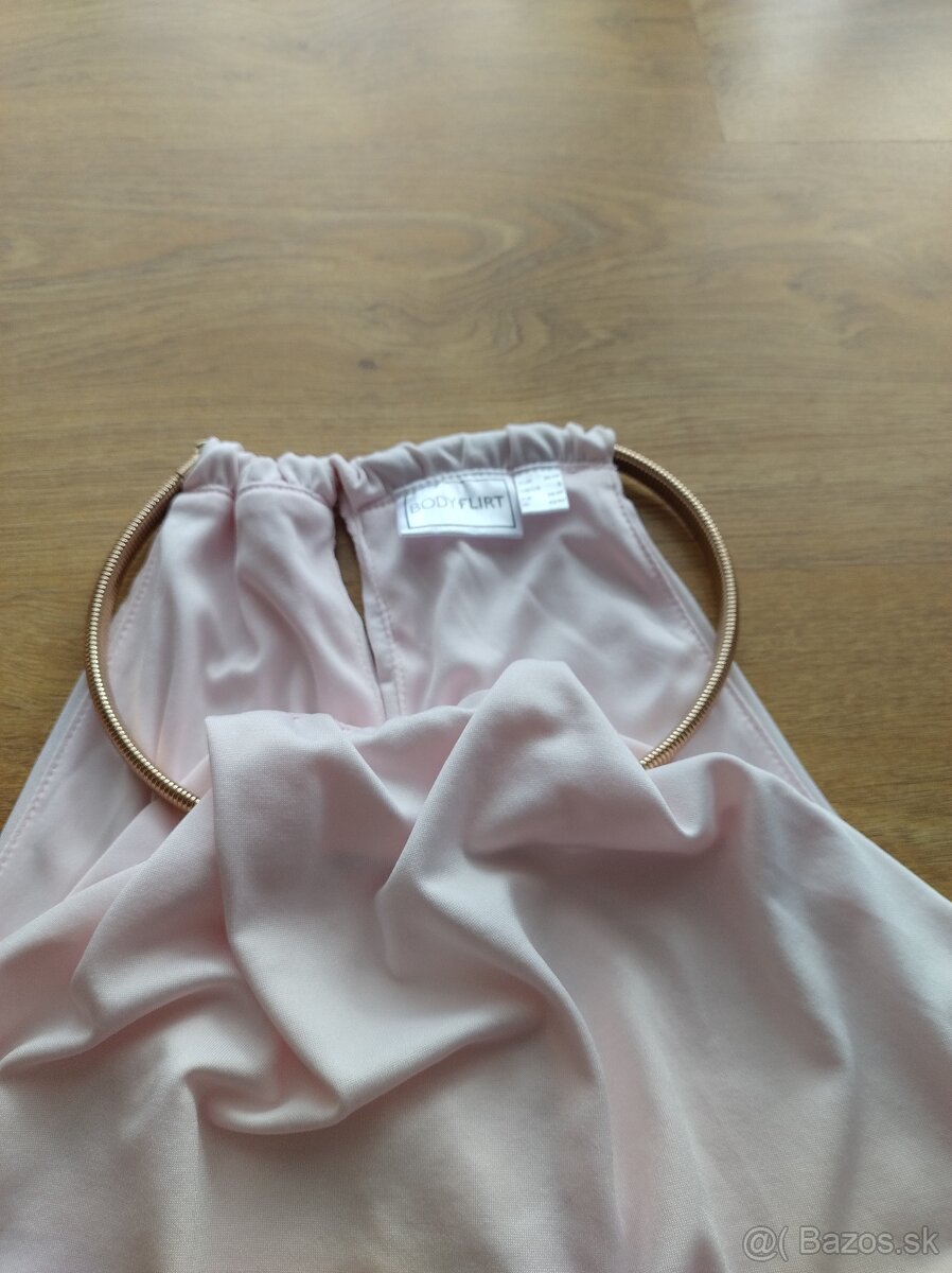 Šaty spoločenské- bledo ružové a čierne - 2