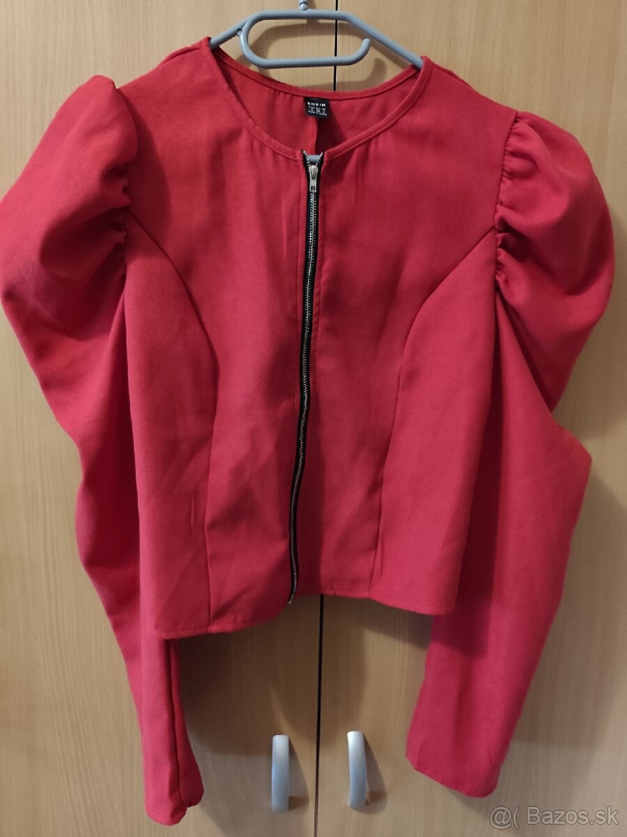 Červené tenké sako na zips - 2