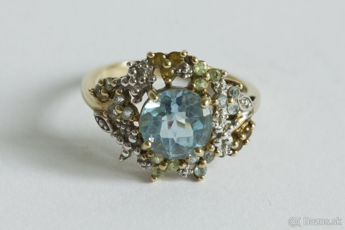 9ct zlatý secesný presteň - 2