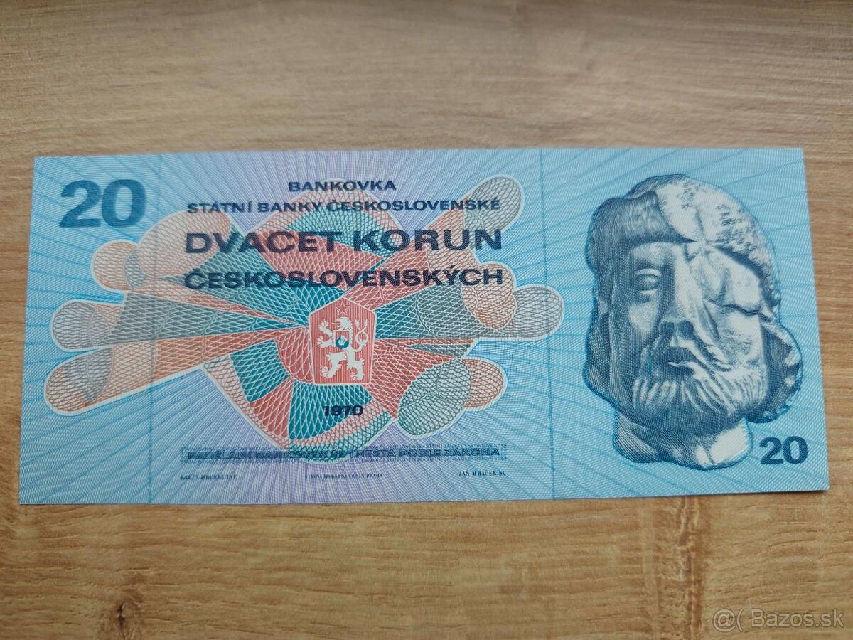 20 Kčs Žižka 1970 - 2