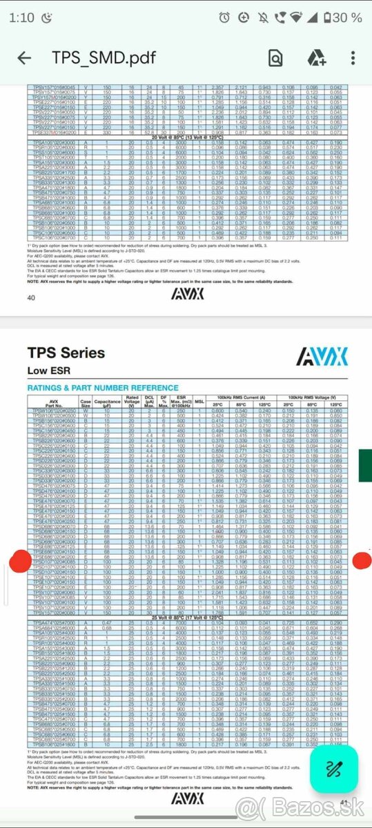 Tantalové kondenzátory - kotúč 500ks - 2