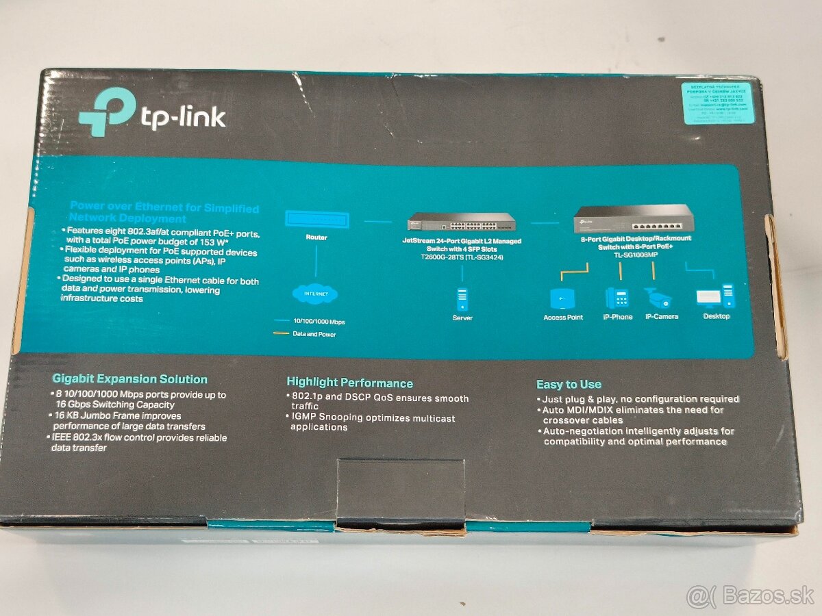 Switch TP-LINK TL-SG1008MP úplne NOVÝ - 2