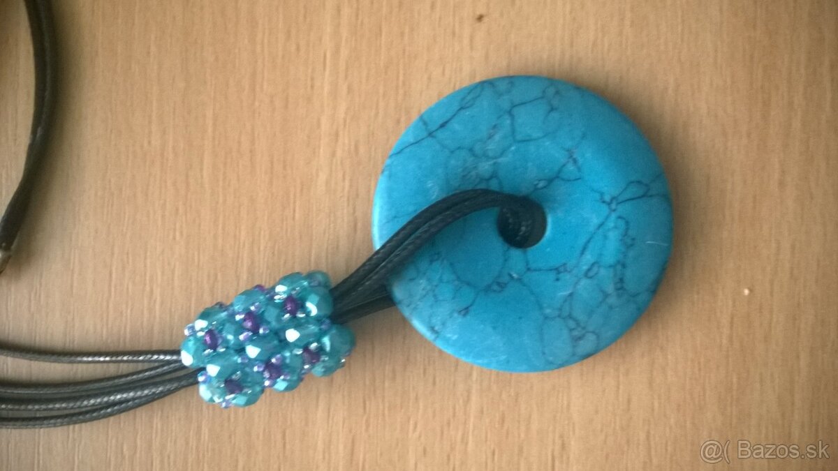 Handmade náhrdelník s tyrkenitom - 2