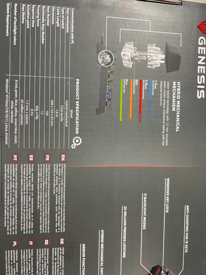 Genesis Thor 150 klávesnica - 2