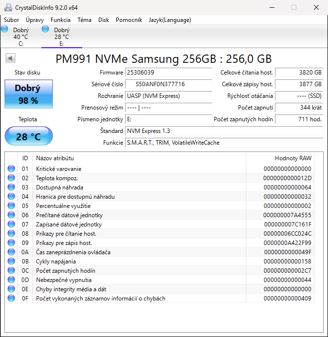 256GB SSD SAMSUNG PM991 NVMe - 2