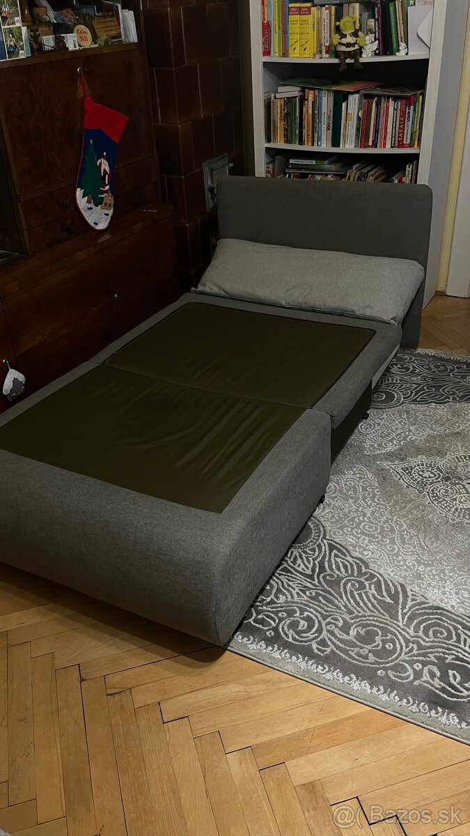 Rozkladacie kreslo s úložným priestorom, sivá, FLIK - 2