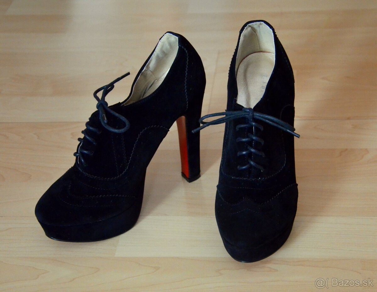 Čierne semišové topánky - 2
