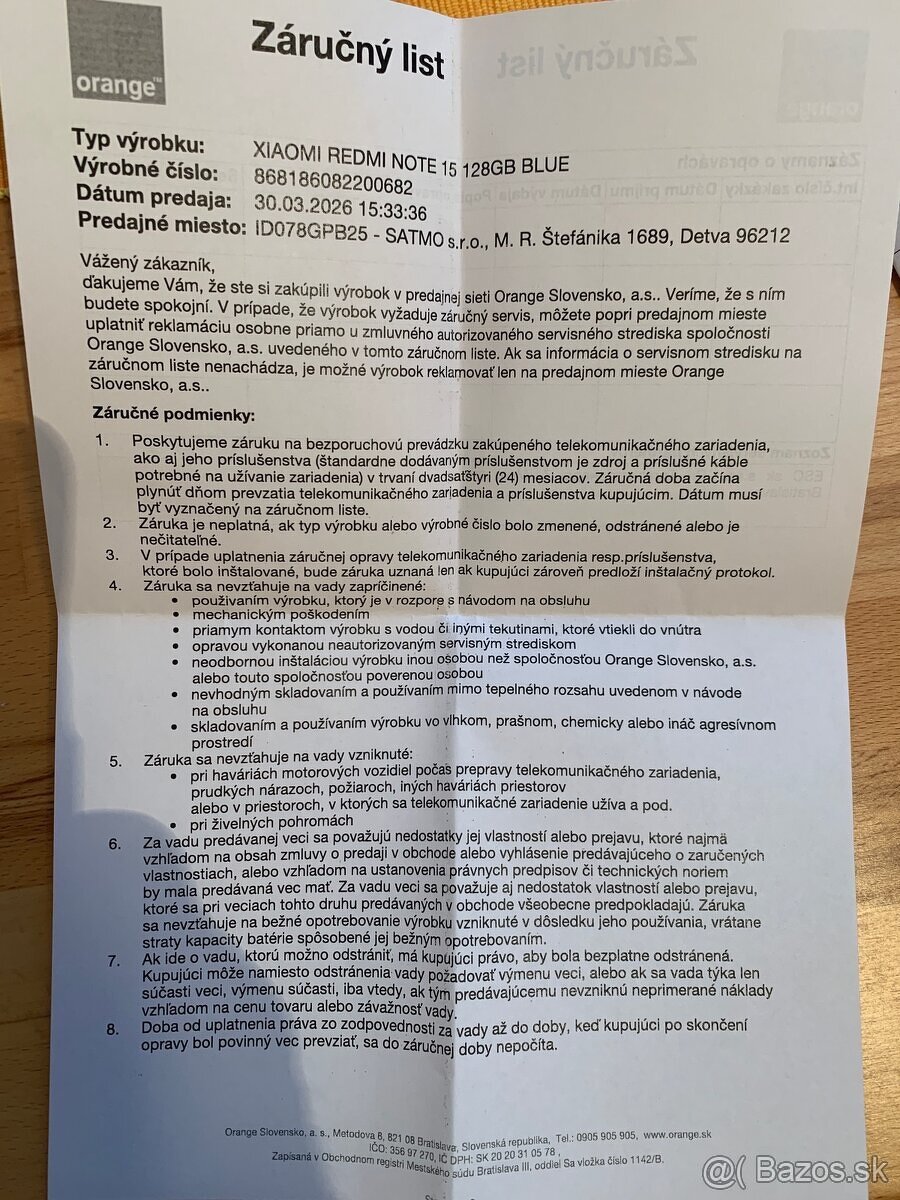 Xiaomi Redmi Note 15 128GB blue nový - 2