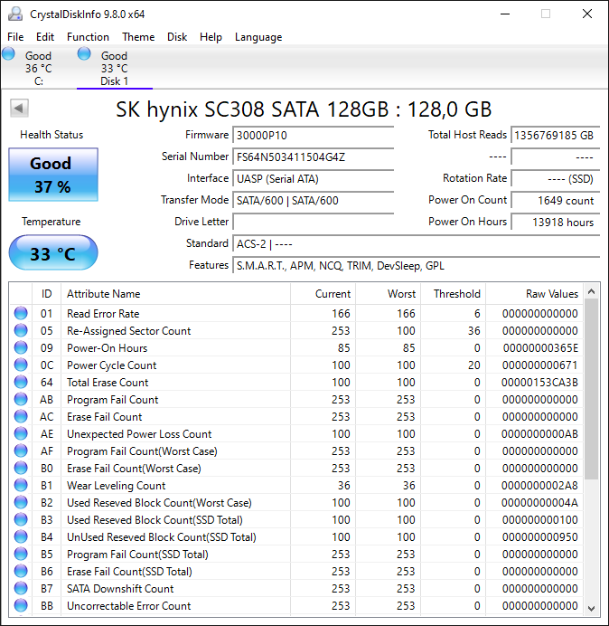 Hynix 128GB M.2 SSD - 2
