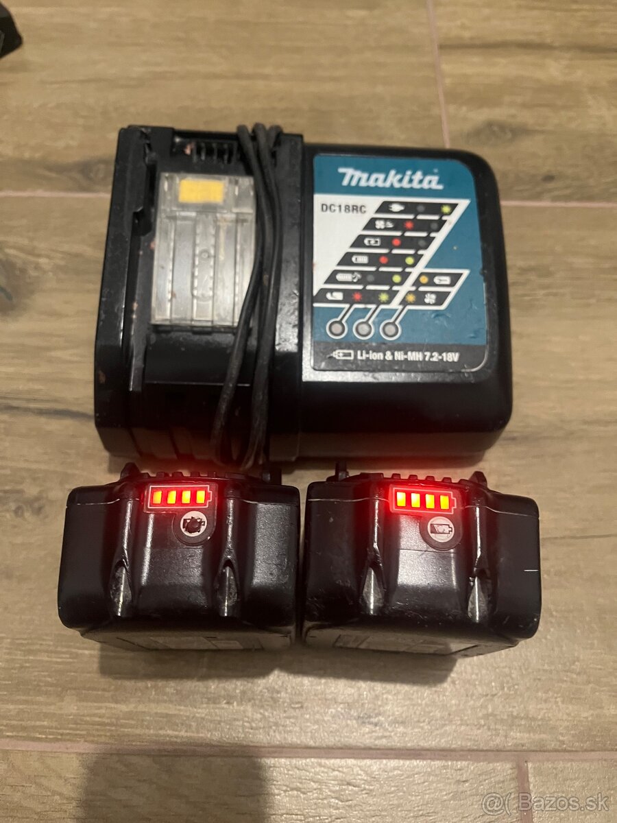 Makita 18V rýchlonabíjačka + 2× 3.0Ah batéria – plne funkčné - 2
