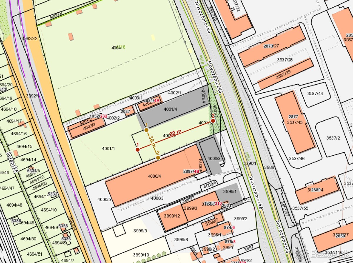 Pozemok 2402m2 Novozamocka cesta Nitra - 2
