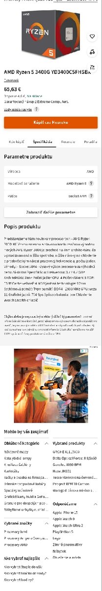 Predám Ryzen 5 PRO 3400 G - 2