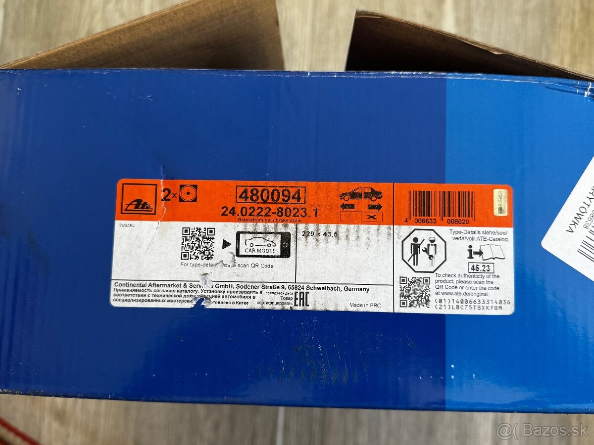 ATE brzdové bubny - 2