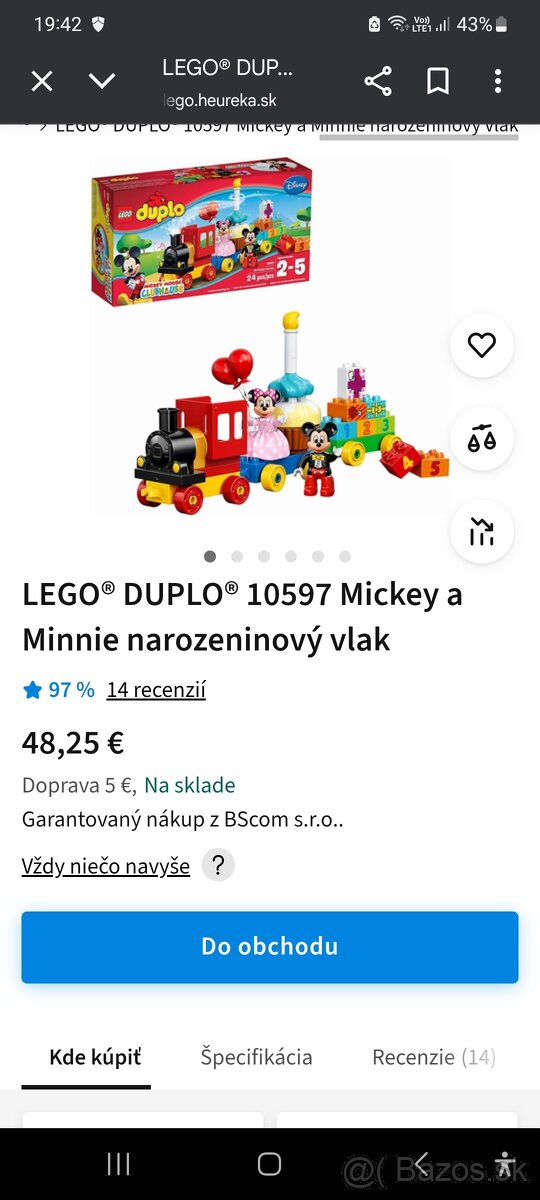 LEGO° DUPLO 10597 Mickey a Minnie narodeninový vlak - 2