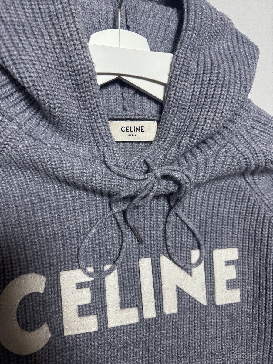 CELINE grey wool hoodie - 2