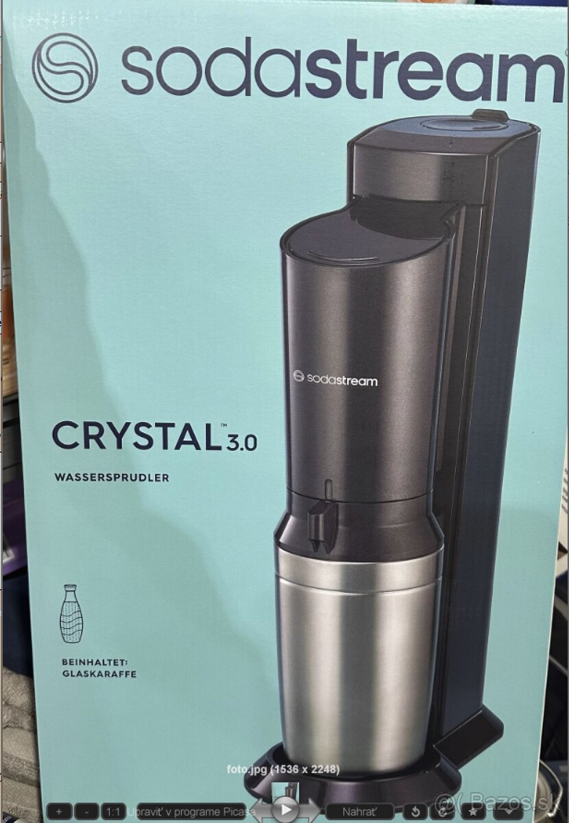 SodaStream Crystal 3.0 + sklenená flaša 0.615 L + bombička - 2