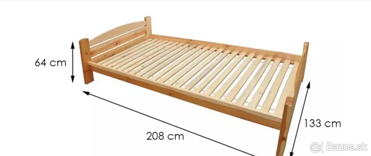 Posteľ 120/200 borovica - 2
