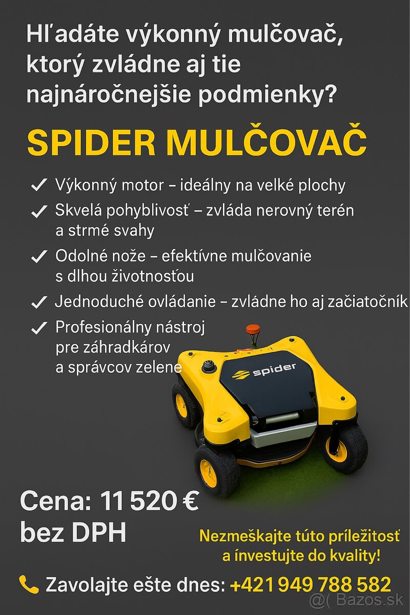 Spider cross liner mulčovač kosačka na dialkové - 2