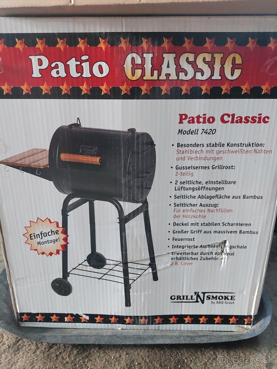 GRIL NA DREVENÉ UHLIE - NOVÝ, PATIO CLASSIC - 2