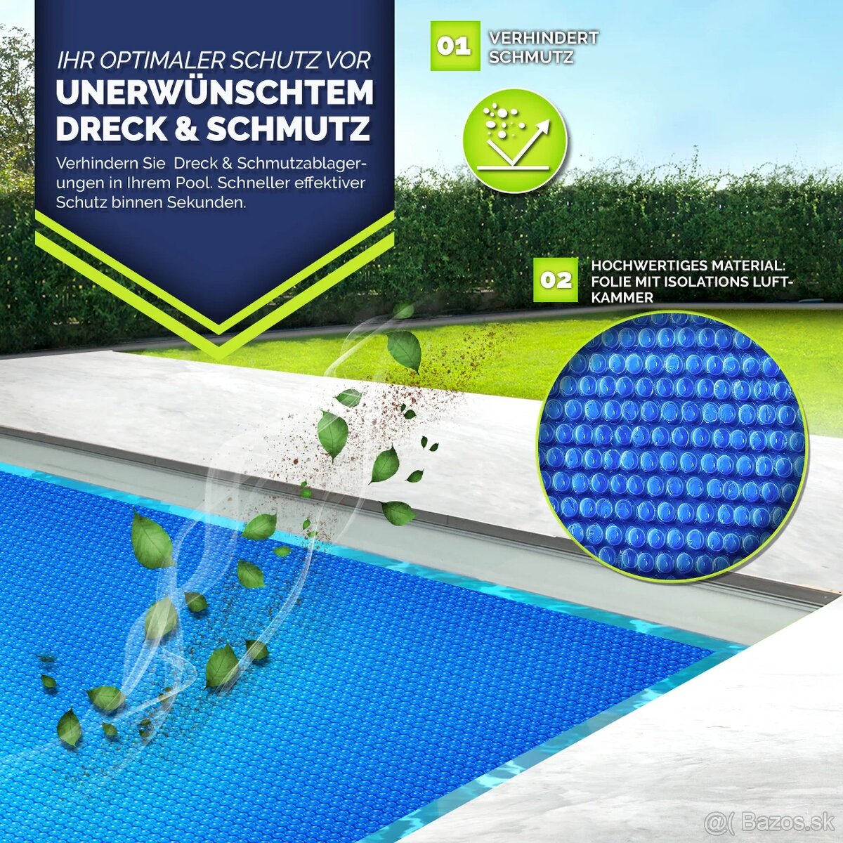 Solárna plachta na bazén – nová - 2