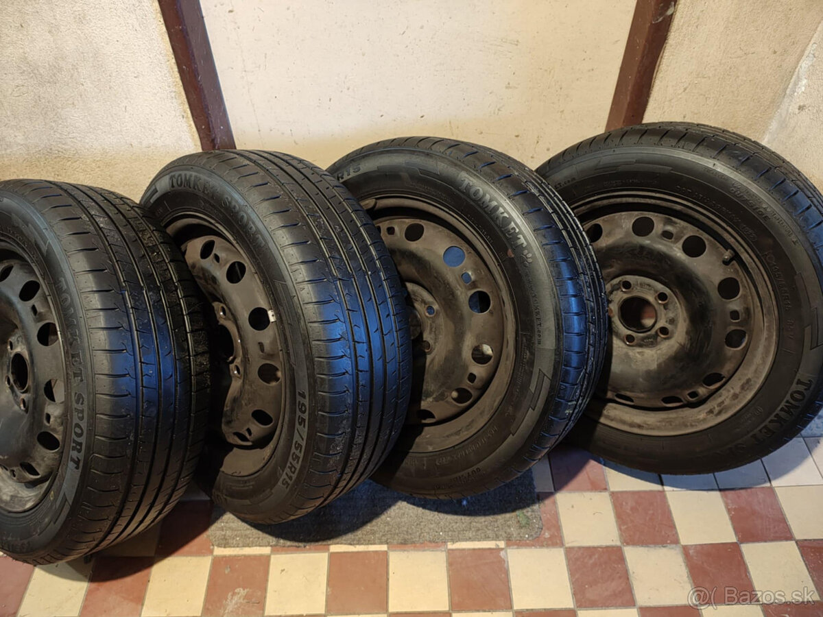 Plechove disky R15 + letne pneumatiky - 2