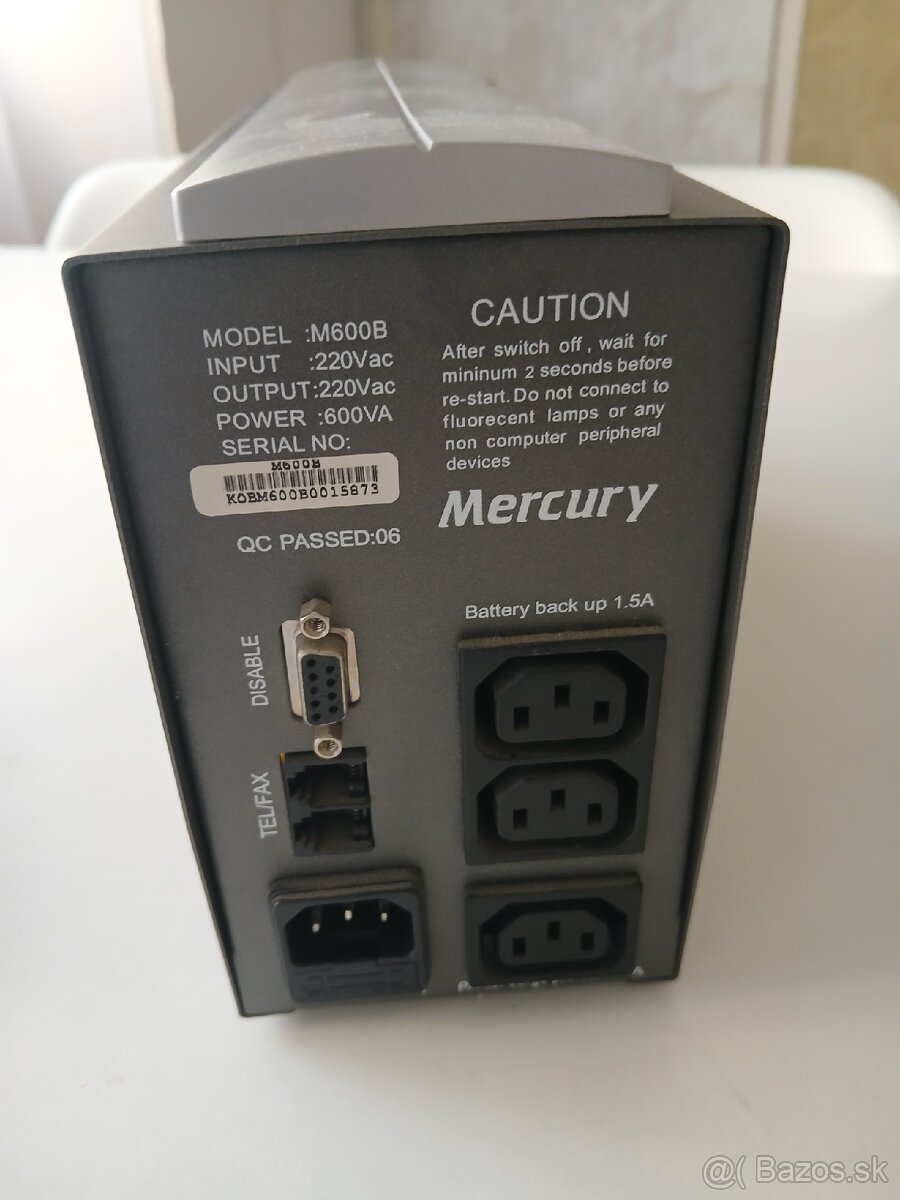 Náhradný zdroj UPS Mercury M600B - 600 VA - 2