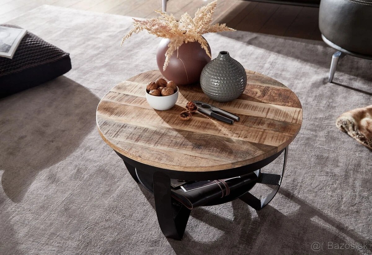 Konferenčný stolík mango 60 cm š odkladacim priestorom - 2