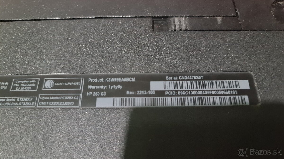 Predam notebook HP 250 G3 15" obrazovka - 2