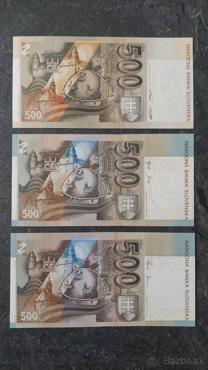 3x 500 Sk, stav N (UNC) - 2