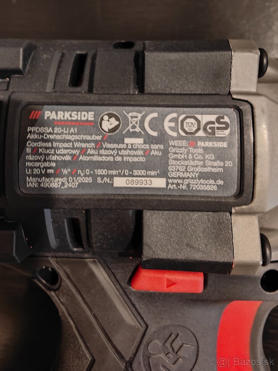 AKU rázová uťahovačka PARKSIDE PPDSSA20LI - 2