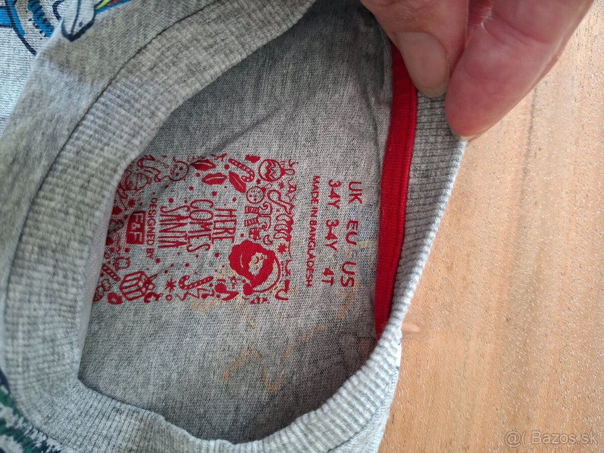 Šedé tričko s dinami 98 - 2