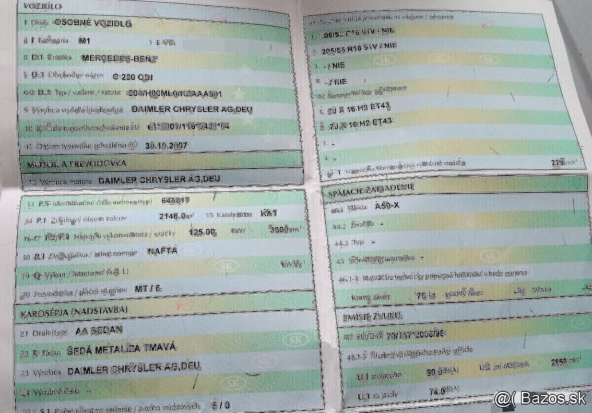 Mercedes Benz C200 CDI 2.2 CDI 2008 predám MOTOR 646.811 AUT - 2