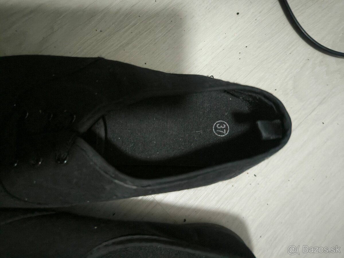 Nové plátené čierne letné tenisky veľkosť 37 symbolická 5 € - 2