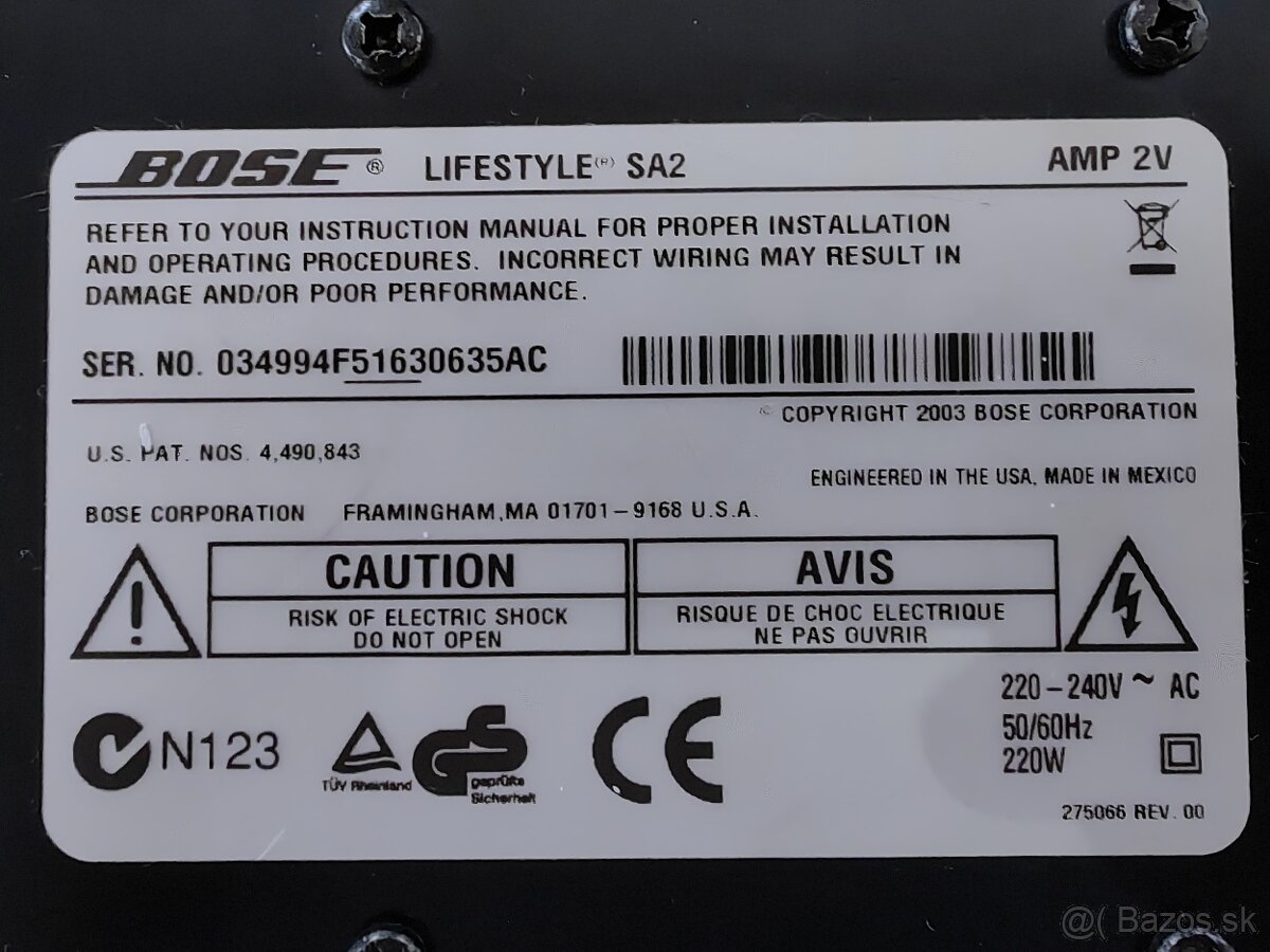 Bose Lifestyle SA-2 Amp 2V - 2